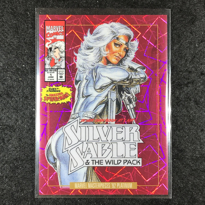 2024 Marvel Masterpieces '92 Platinum SILVER SABLE Variant Pink 551/692 #81