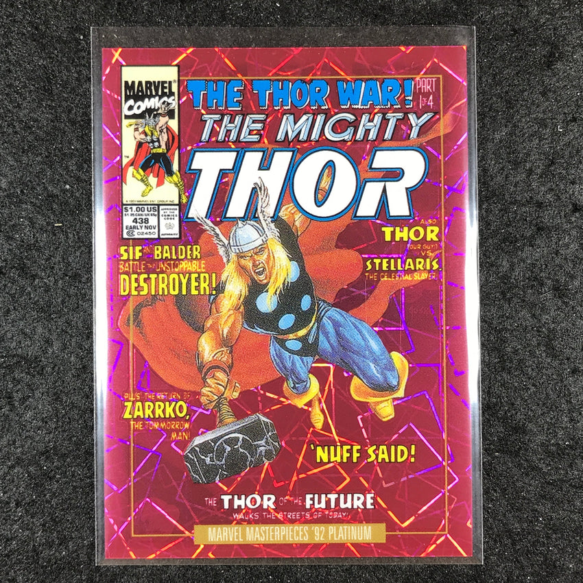 2024 Marvel Masterpieces '92 Platinum THOR Variant Cover Pink Laser 80/692 #92