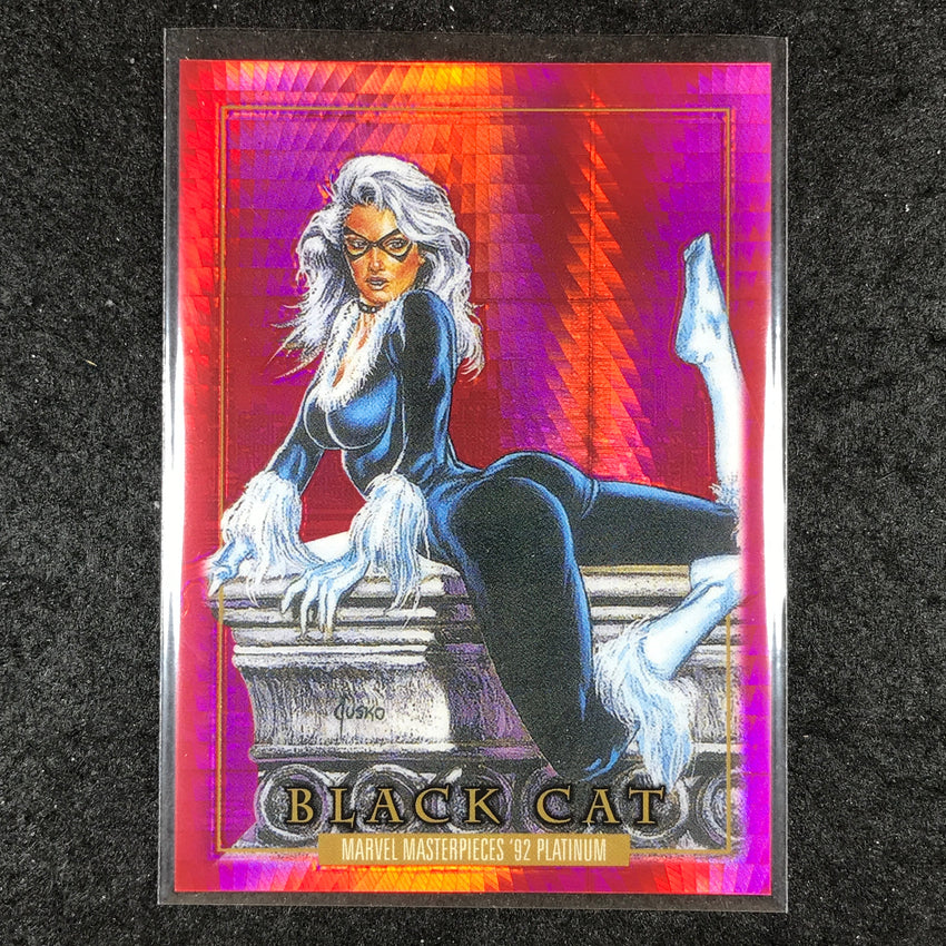 2024 Marvel Masterpieces '92 Platinum BLACK CAT Base Red Prism 366/492 #5