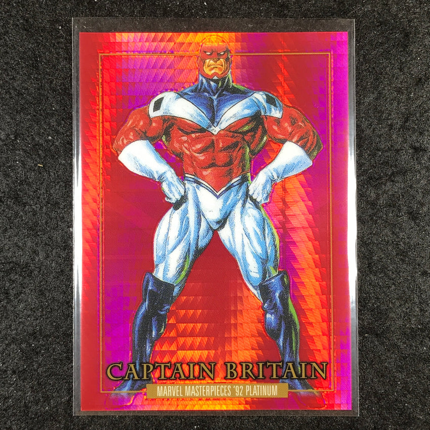 2024 Marvel Masterpieces '92 Platinum CAPTAIN BRITAIN Base Red Prism 72/492 #15
