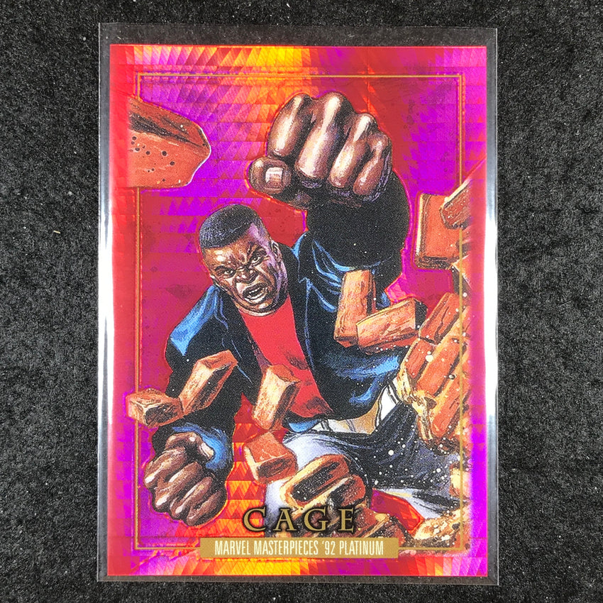 2024 Marvel Masterpieces '92 Platinum CAGE Base Red Prism 38/492 #17