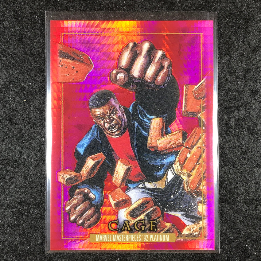 2024 Marvel Masterpieces '92 Platinum CAGE Base Red Prism 272/492 #17