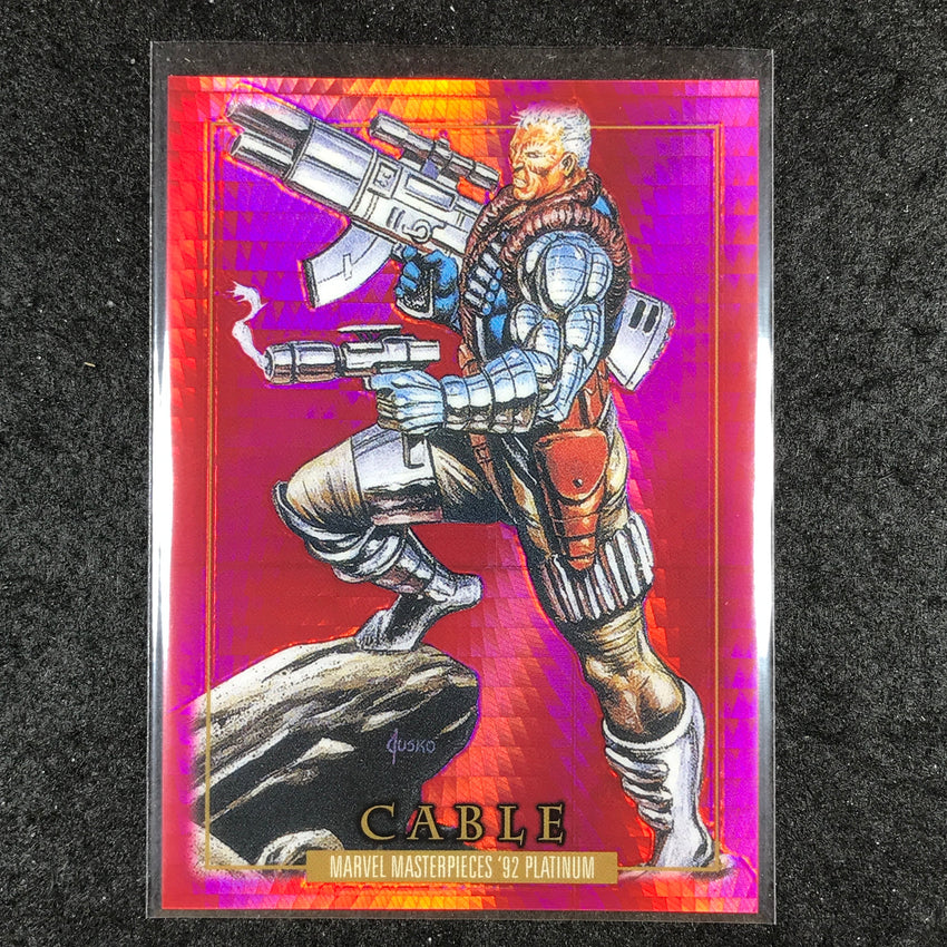 2024 Marvel Masterpieces '92 Platinum CABLE Base Red Prism 100/492 #18