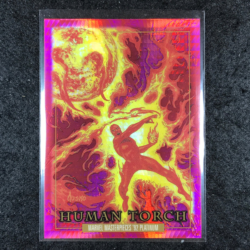 2024 Marvel Masterpieces '92 Platinum HUMAN TORCH Base Red Prism 232/492 #31