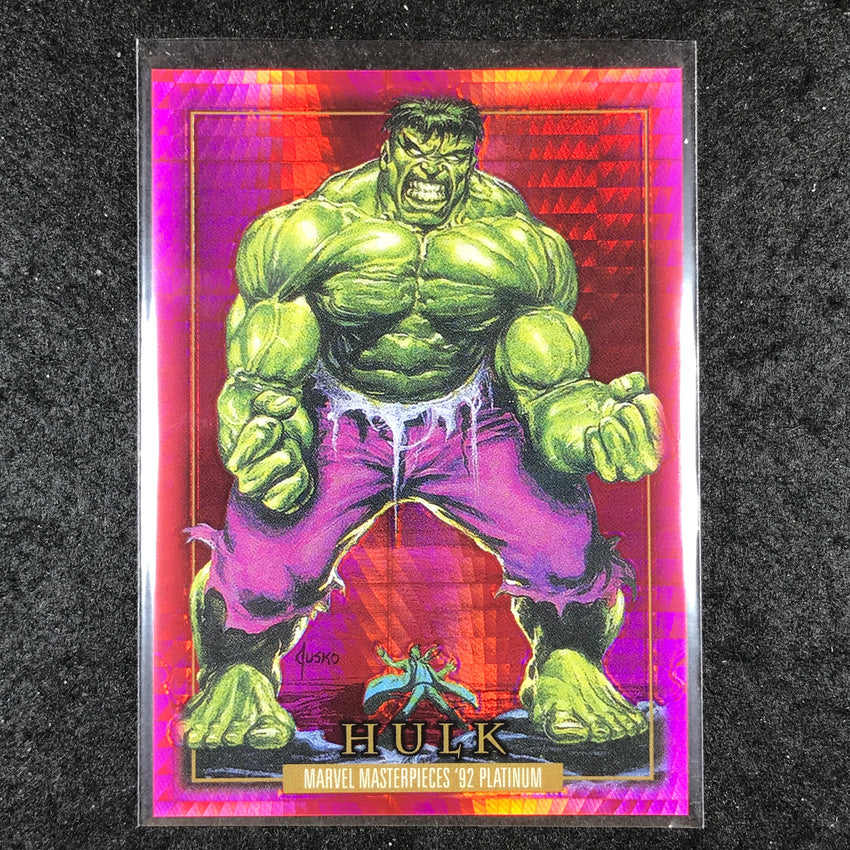2024 Marvel Masterpieces '92 Platinum HULK Base Red Prism 23/492 #32