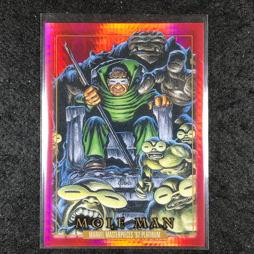 2024 Marvel Masterpieces '92 Platinum MOLE MAN Base Red Prism 56/492 #52