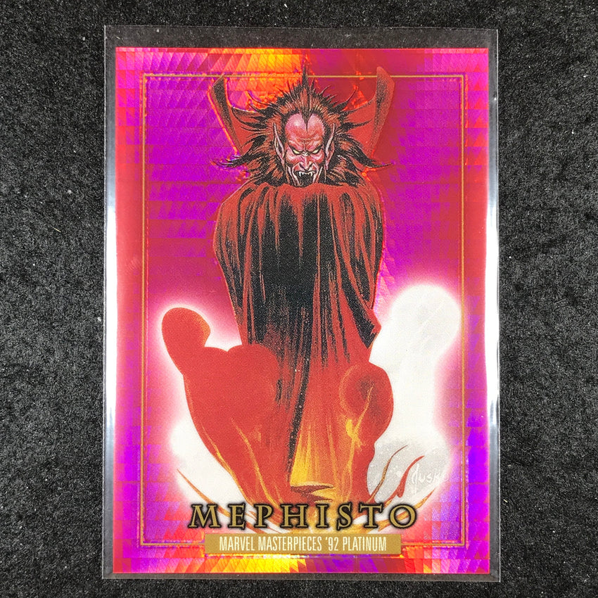 2024 Marvel Masterpieces '92 Platinum MEPHISTO Base Red Prism 121/492 #54