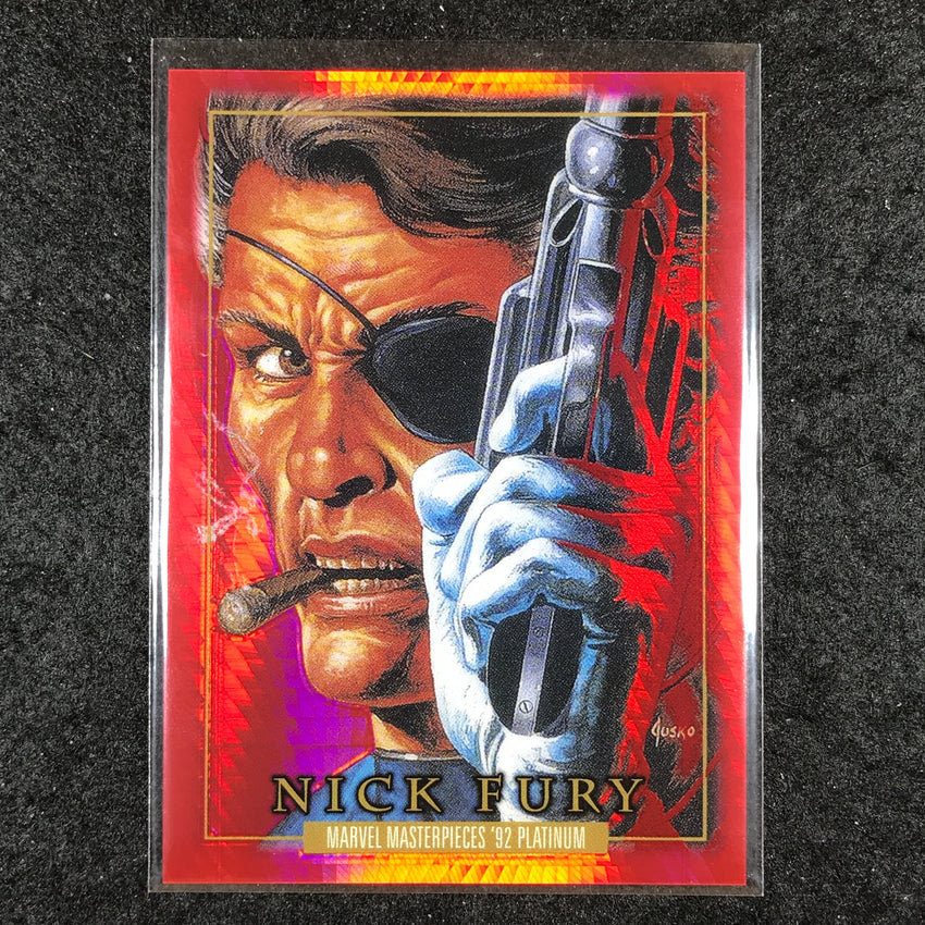 2024 Marvel Masterpieces '92 Platinum NICK FURY Base Red Prism 11/492 #64