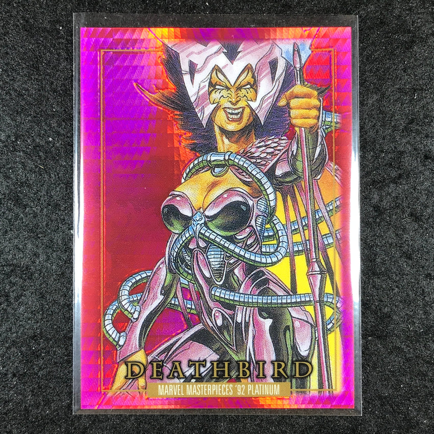 2024 Marvel Masterpieces '92 Platinum DEATHBIRD Base Red Prism 108/492 #73