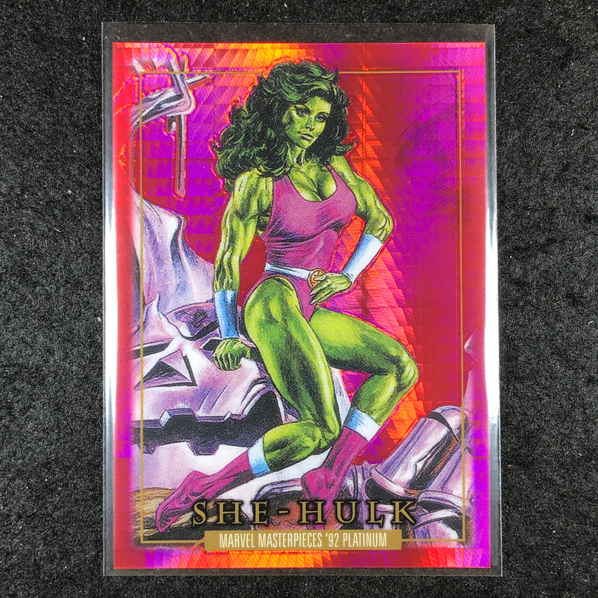 2024 Marvel Masterpieces '92 Platinum SHE-HULK Base Red Prism 253/492 #82