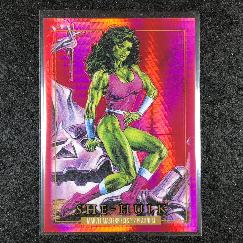 2024 Marvel Masterpieces '92 Platinum SHE-HULK Base Red Prism 421/492 #82