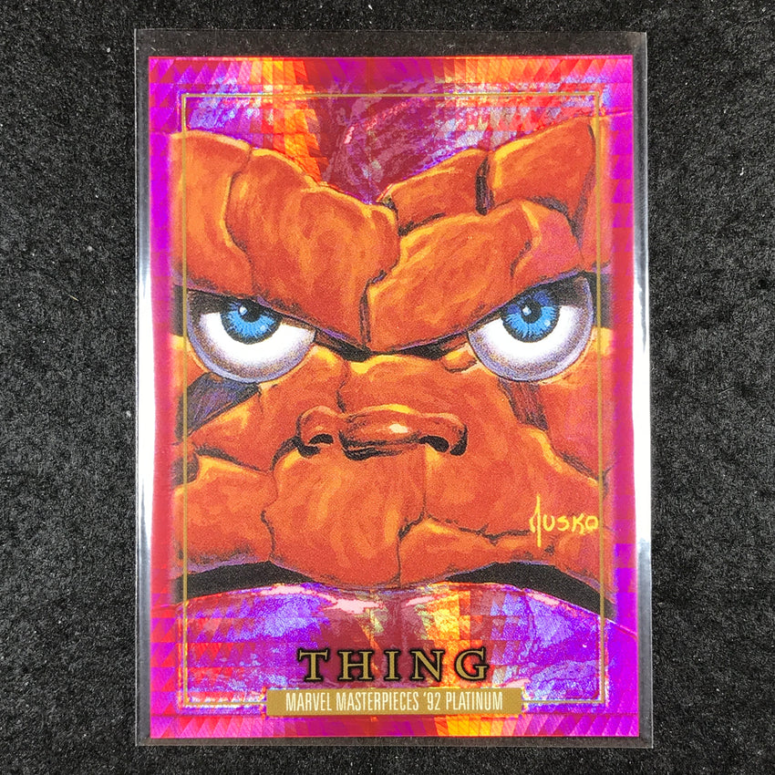 2024 Marvel Masterpieces '92 Platinum THING Base Red Prism 35/492 #91
