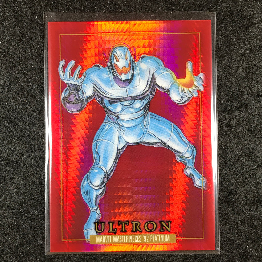 2024 Marvel Masterpieces '92 Platinum ULTRON Base Red Prism 10/492 #98