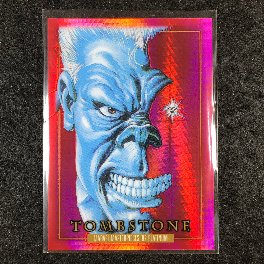 2024 Marvel Masterpieces '92 Platinum TOMBSTONE Base Red Prism 300/492 #99