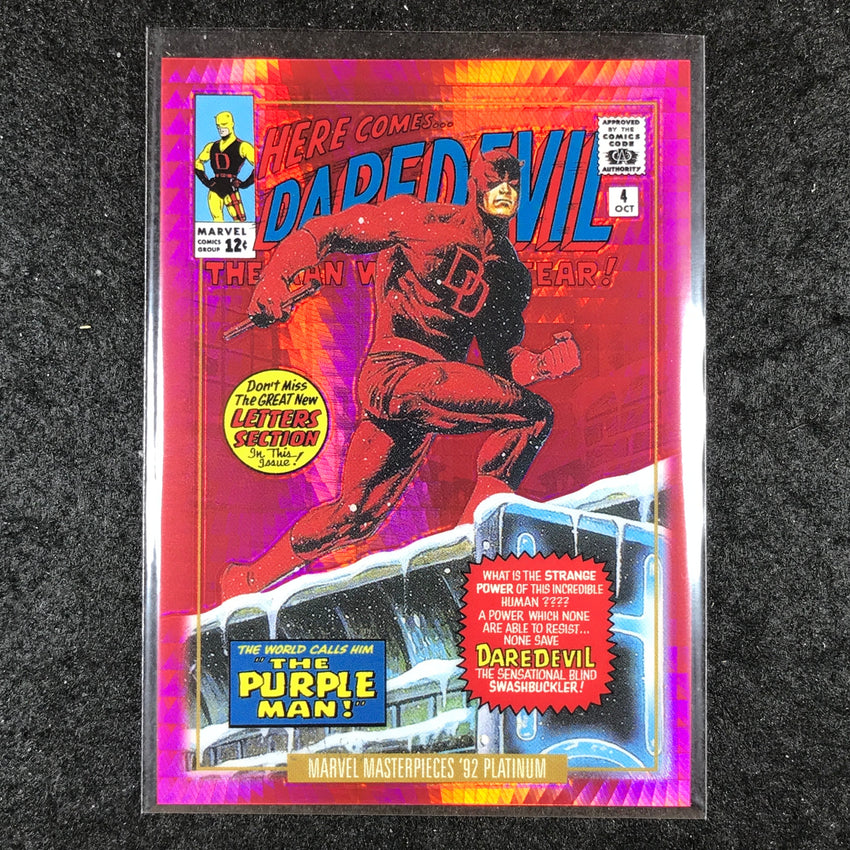 2024 Marvel Masterpieces '92 Platinum DAREDEVIL Variant Red Prism 281/292 #12
