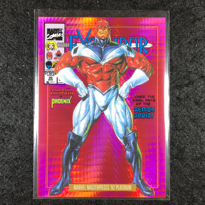 2024 Marvel Masterpieces '92 Platinum CAPTAIN BRITAIN Variant Red 266/292 #15
