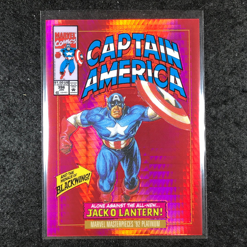 2024 Marvel Masterpieces '92 Platinum CAPTAIN AMERICA Variant Red 167/292 #16