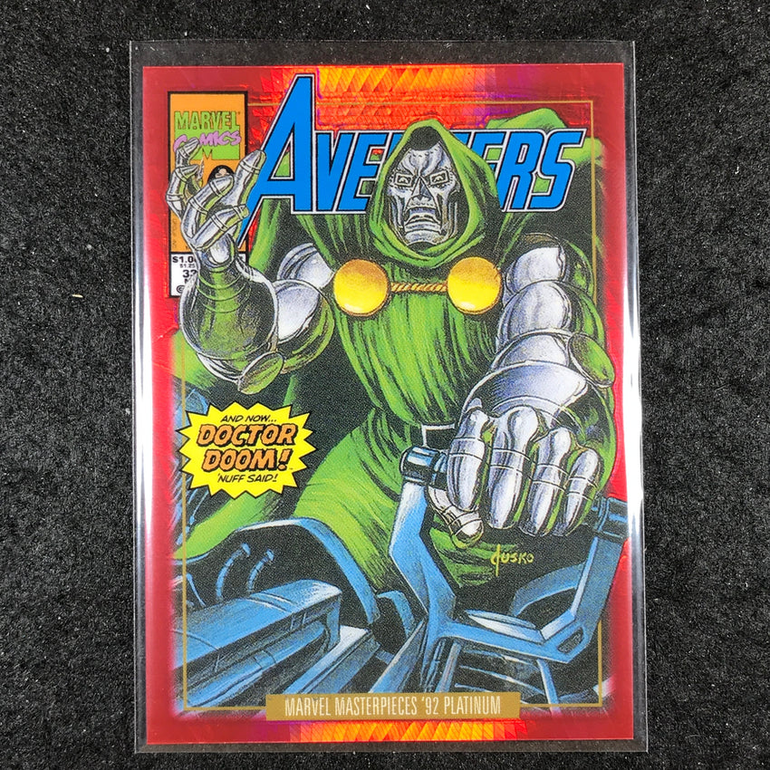 2024 Marvel Masterpieces '92 Platinum DOCTOR DOOM Variant Red Prism 2/292 #26