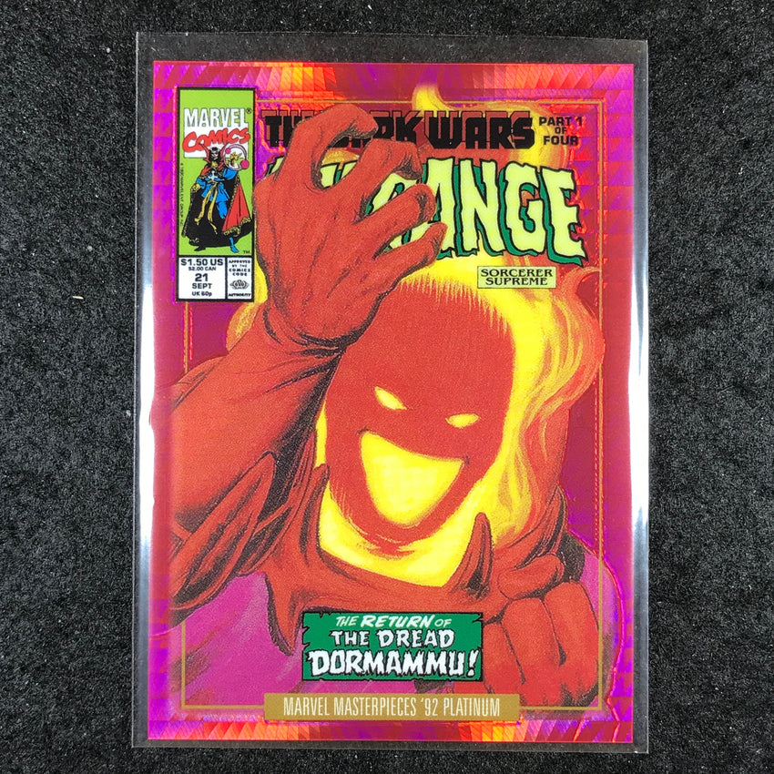 2024 Marvel Masterpieces '92 Platinum DORMAMMU Variant Red Prism 177/292 #27