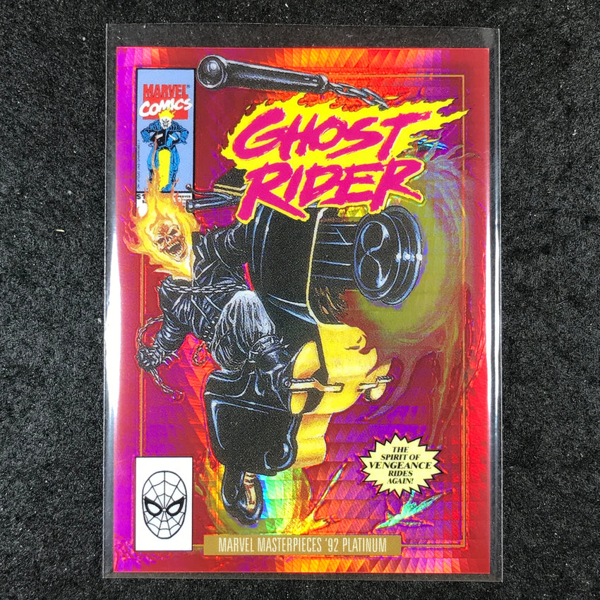 2024 Marvel Masterpieces '92 Platinum GHOST RIDER Variant Red Prism 250/292 #37