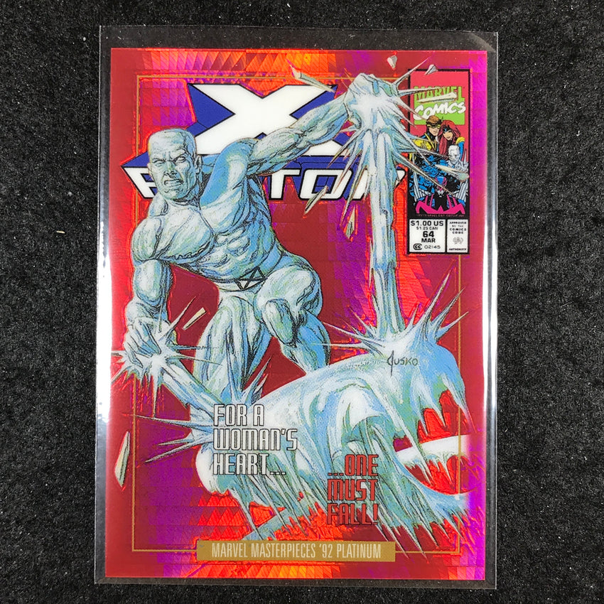 2024 Marvel Masterpieces '92 Platinum ICEMAN Variant Cover Red Prism 32/292 #40