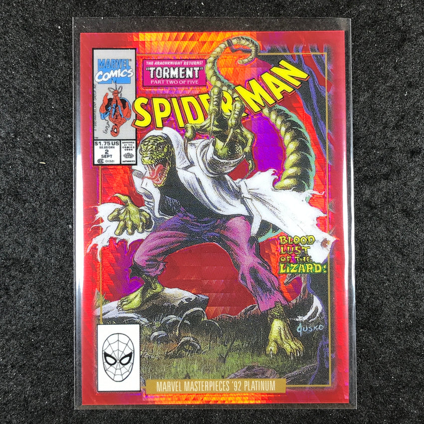 2024 Marvel Masterpieces '92 Platinum LIZARD Variant Cover Red Prism 148/292 #41