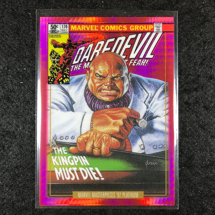 2024 Marvel Masterpieces '92 Platinum KINGPIN Variant Cover Red Prism 98/292 #43