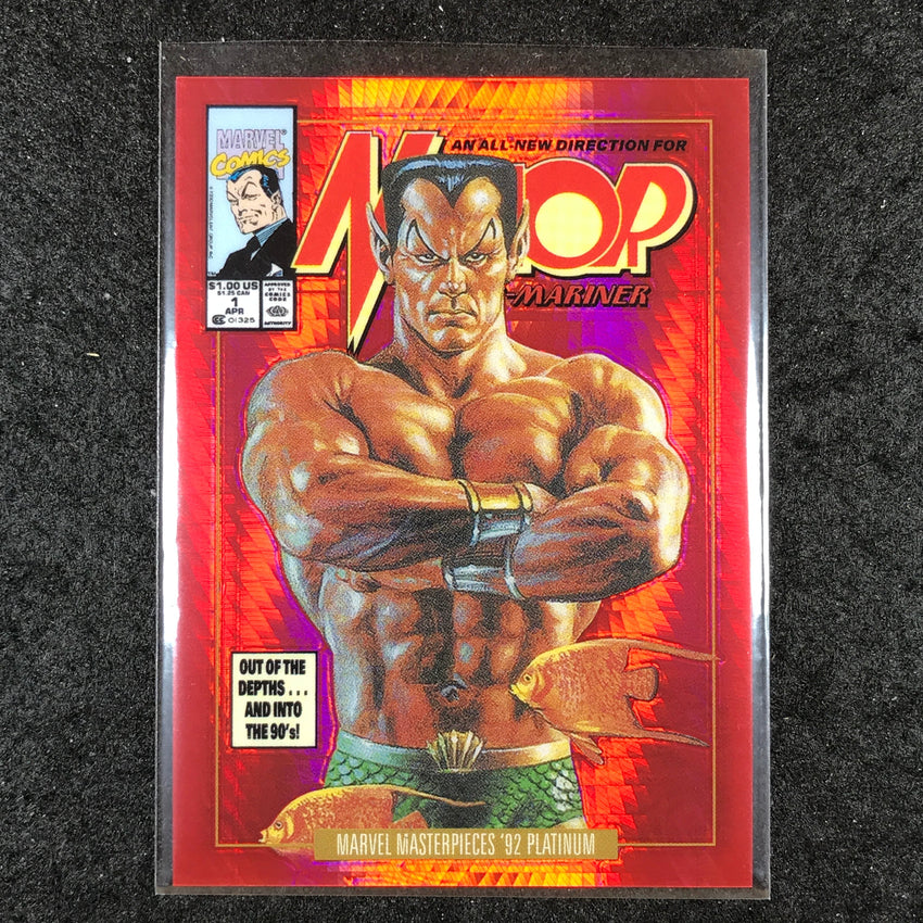 2024 Marvel Masterpieces '92 Platinum NAMOR Variant Cover Red Prism 126/292 #57