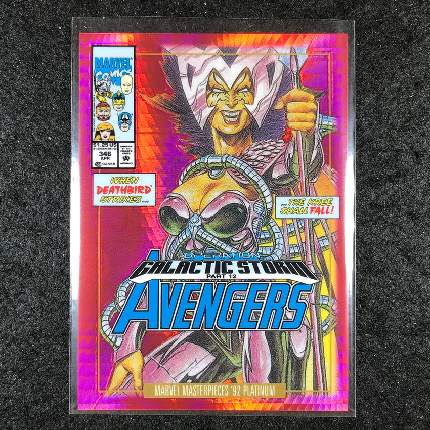 2024 Marvel Masterpieces '92 Platinum DEATHBIRD Variant Red Prism 79/292 #73