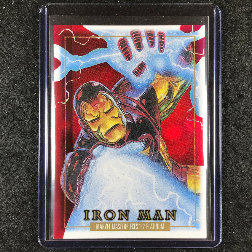 2024 Marvel Masterpieces '92 Platinum IRON MAN Precious Metal Gems Red 55/100