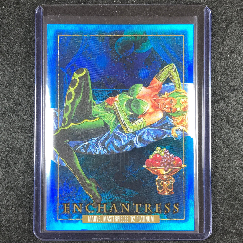 2024 Marvel Masterpieces '92 Platinum ENCHANTRESS Precious Metal Gems Blue 32/50
