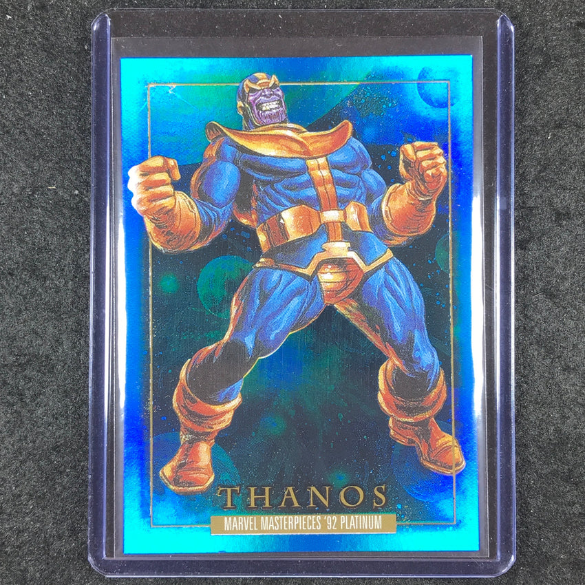 2024 Marvel Masterpieces '92 Platinum THANOS Precious Metal Gems Blue 39/50 #83