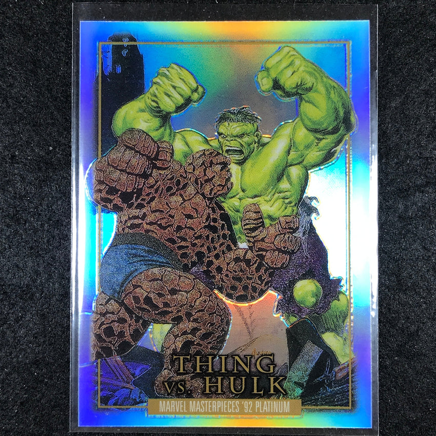 2024 Marvel Masterpieces '92 Platinum THING VS. HULK Battle Spectrum Rainbow #1