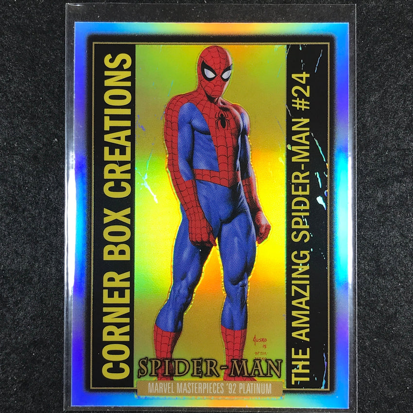 2024 Marvel Masterpieces '92 Platinum SPIDER-MAN Corner Box Creations Rainbow #7