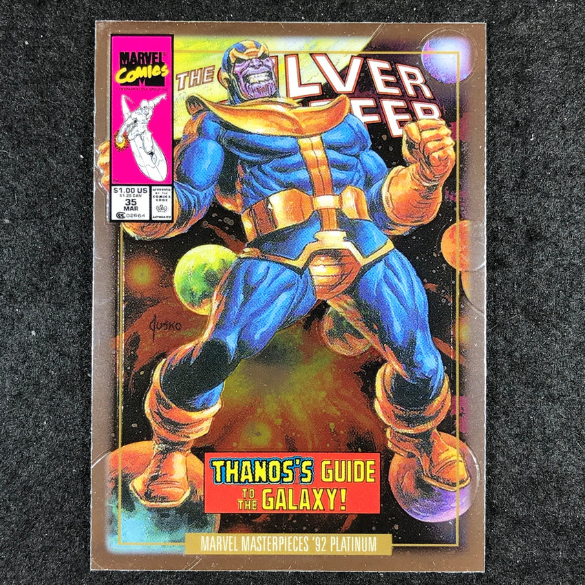 2024 Marvel Masterpieces '92 Platinum THANOS Variant Cover Base #83