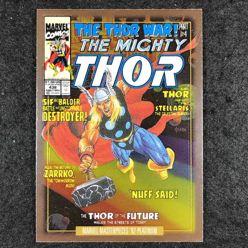 2024 Marvel Masterpieces '92 Platinum THOR Variant Cover Base #92