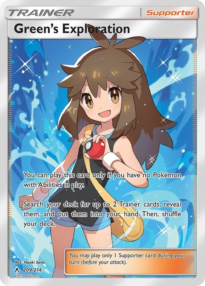 [FULL ART] Green's Exploration - [  209/214 ] -  Ultra Rare - Pokemon SM  Unbroken Bonds