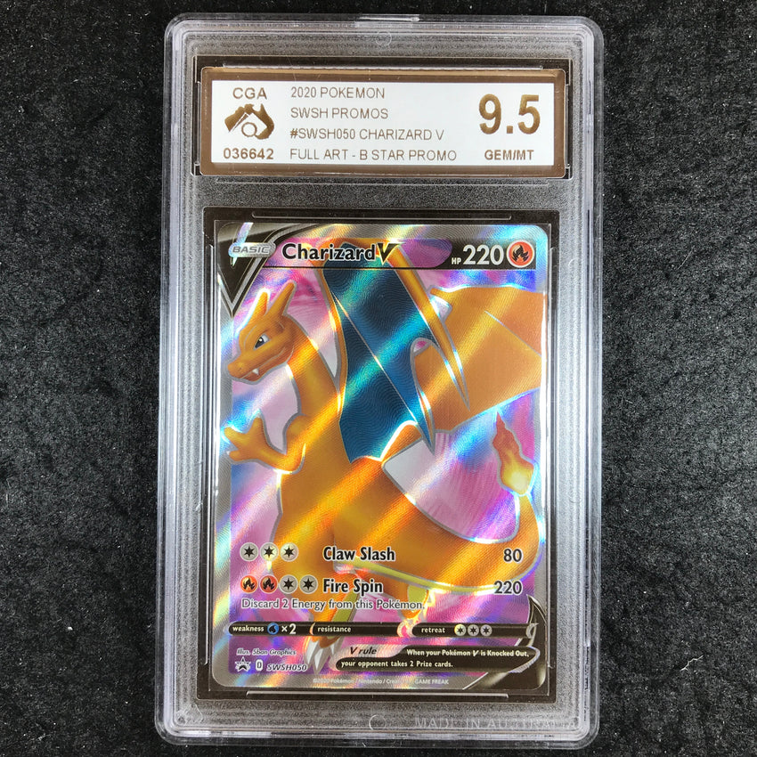 CGA 9.5 Charizard V - SWSH050 - Full Art Black Star Promo 642