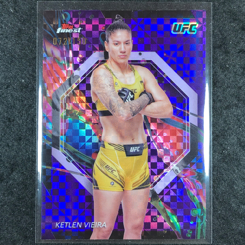 2024 Topps Finest UFC KETLEN VIEIRA Common Purple Checkerboard /150 #15