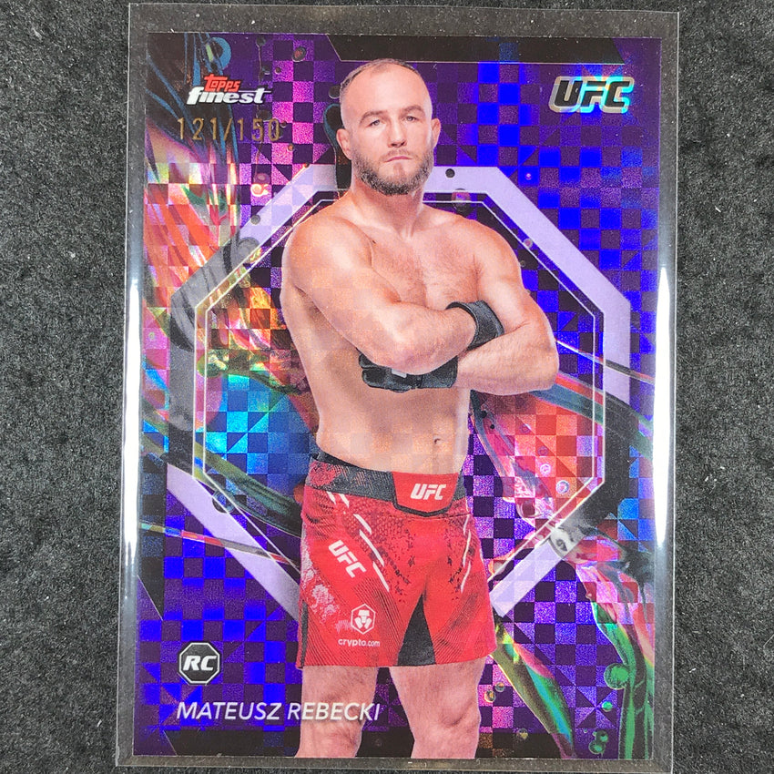2024 Topps Finest UFC MATEUSZ REBECKI Rookie Common Purple Checkerboard /150 #38