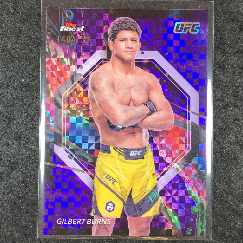 2024 Topps Finest UFC GILBERT BURNS Common Purple Checkerboard /150 #68