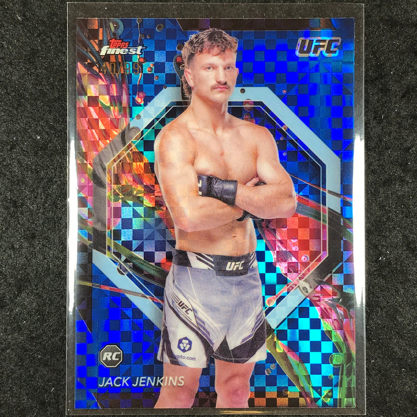 2024 Topps Finest UFC JACK JENKINS Rookie Common Blue Checkerboard 40/99 #83