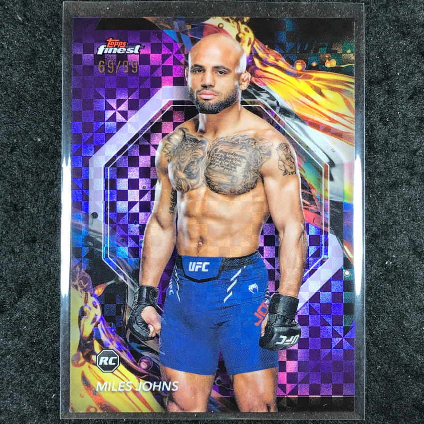 2024 Topps Finest UFC MILES JOHNS Rookie Uncommon Purple Checkerboard 69/99 #3