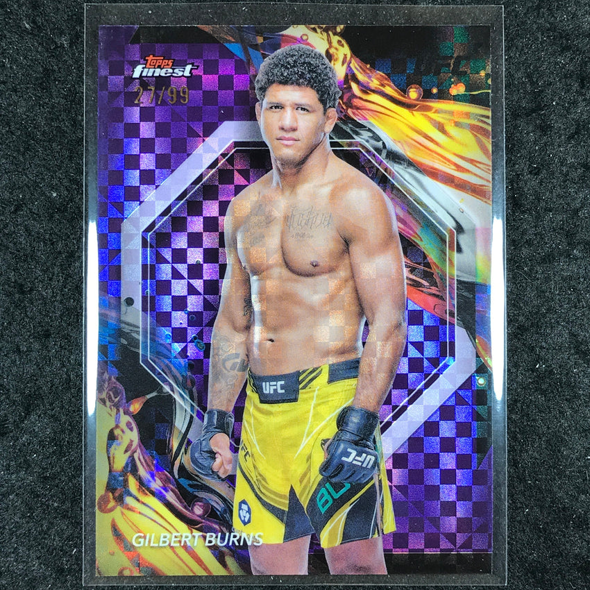 2024 Topps Finest UFC GILBERT BURNS Uncommon Purple Checkerboard 27/99 #188