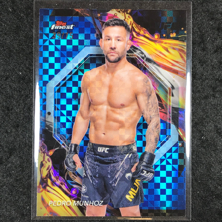2024 Topps Finest UFC PEDRO MUNHOZ Uncommon Blue Checkerboard 39/75 #158
