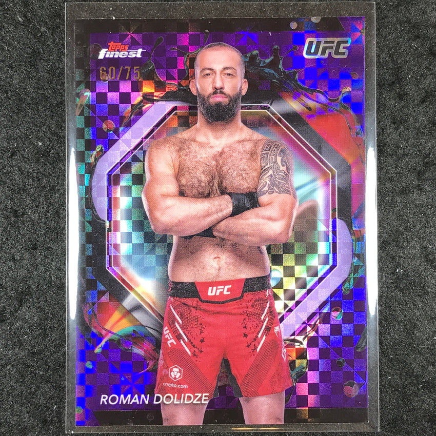 2024 Topps Finest UFC ROMAN DOLIDZE Rare Purple Checkerboard 60/75 #202