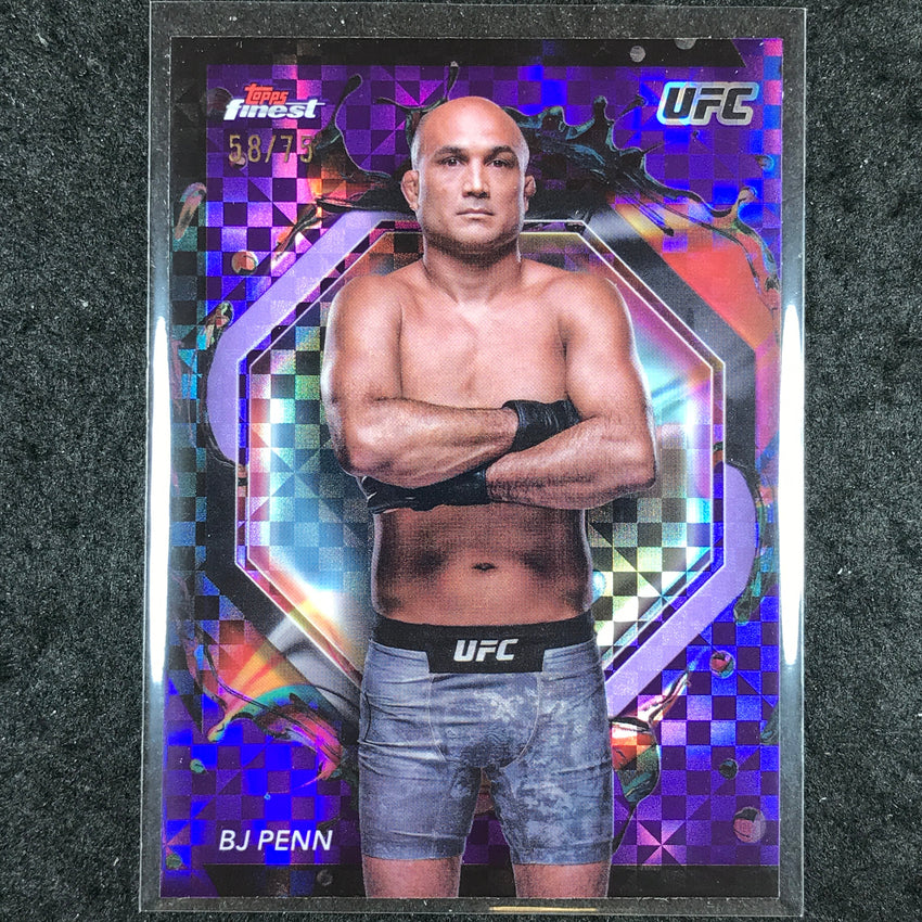 2024 Topps Finest UFC BJ PENN Rare Purple Checkerboard 58/75 #203