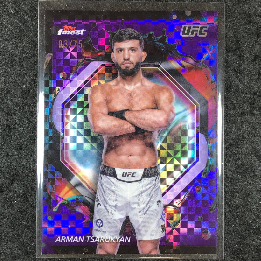 2024 Topps Finest UFC ARMAN TSARUKYAN Rare Purple Checkerboard 3/75 #211
