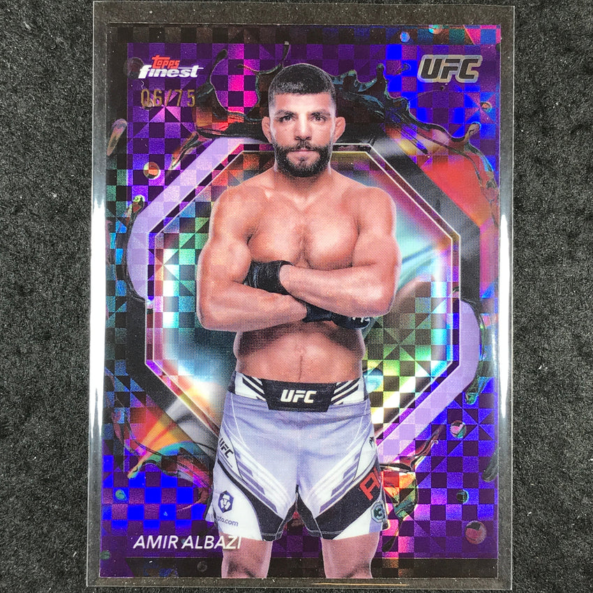 2024 Topps Finest UFC AMIR ALBAZI Rare Purple Checkerboard 6/75 #227