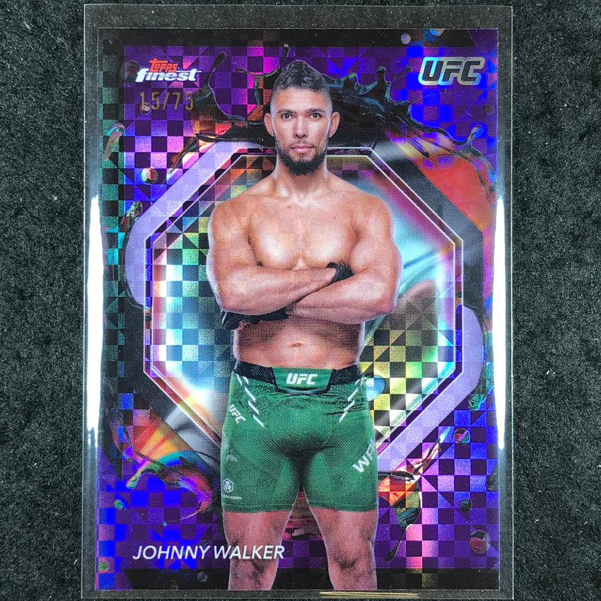 2024 Topps Finest UFC JOHNNY WALKER Rare Purple Checkerboard 15/75 #267